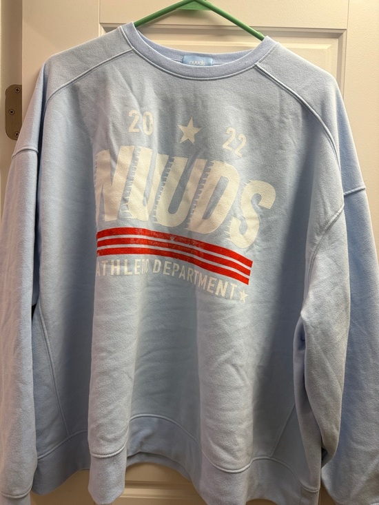 nuuds Tops - nuuds Light Blue Crewneck Sweatshirt - athletic department- NWOT